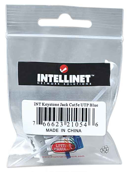 Intellinet Cat5e Keystone Jack Azul Utp Punch-Down