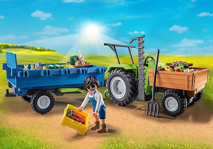 Playmobil 71249 Tractor Con Remolque