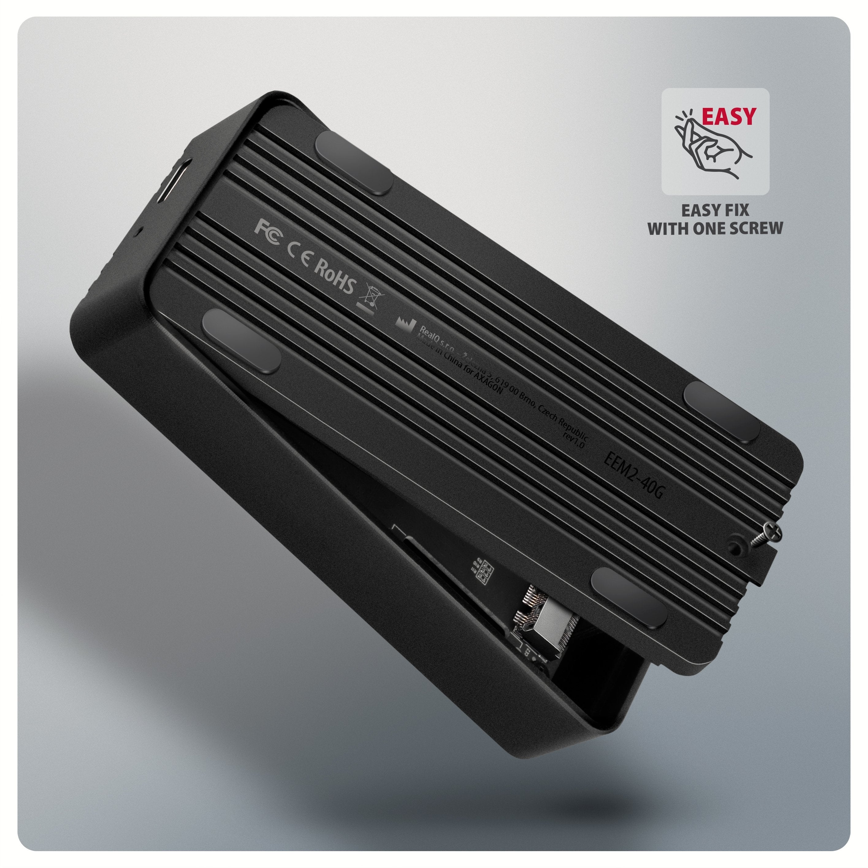 Axagon Eem2-40g Usb-C 40gbps External Enclosure For M.2 Nvme Ssd
