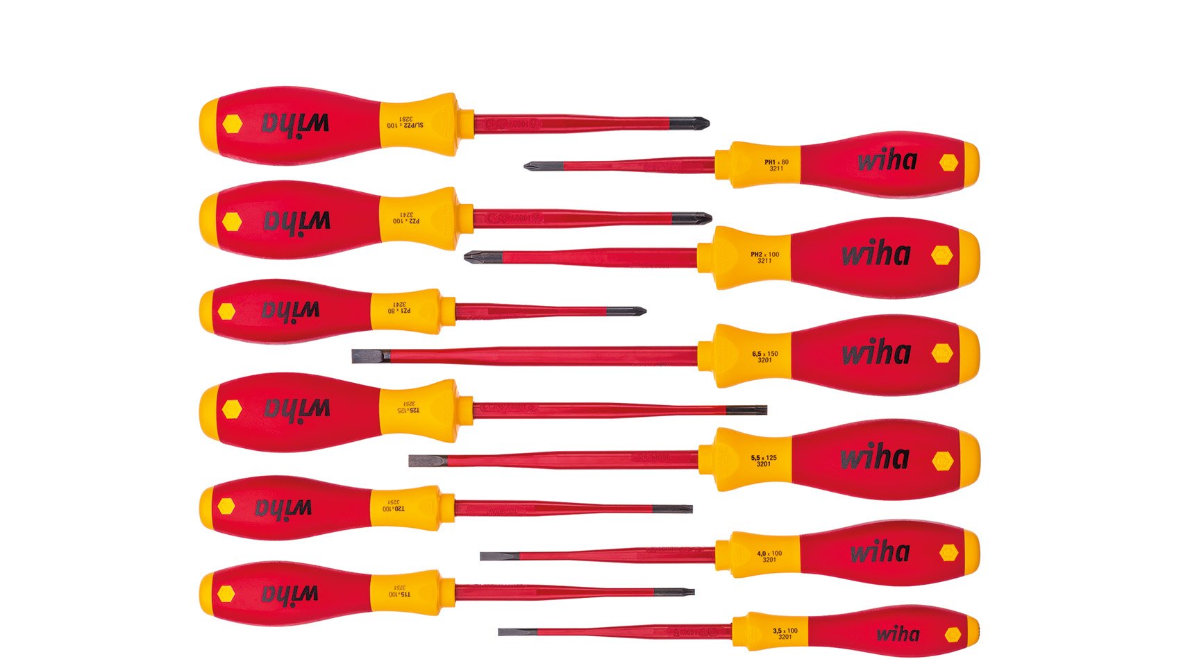 Wiha Wh-41003 Kit De Destornilladores Softfinish Electric Slimfix, 12 Piezas