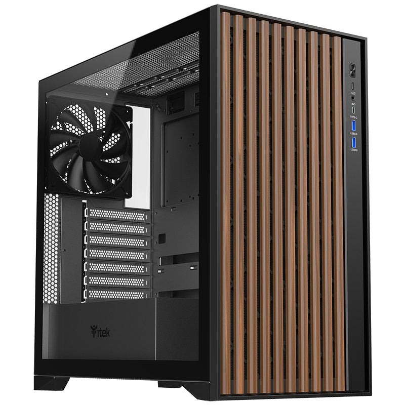 Caja Pc Itek Woody Torre Negro