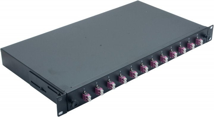 Helos Lwl 19" Spleissbox 12 X Lc Duplex Om4, Spleissfertig, Negro