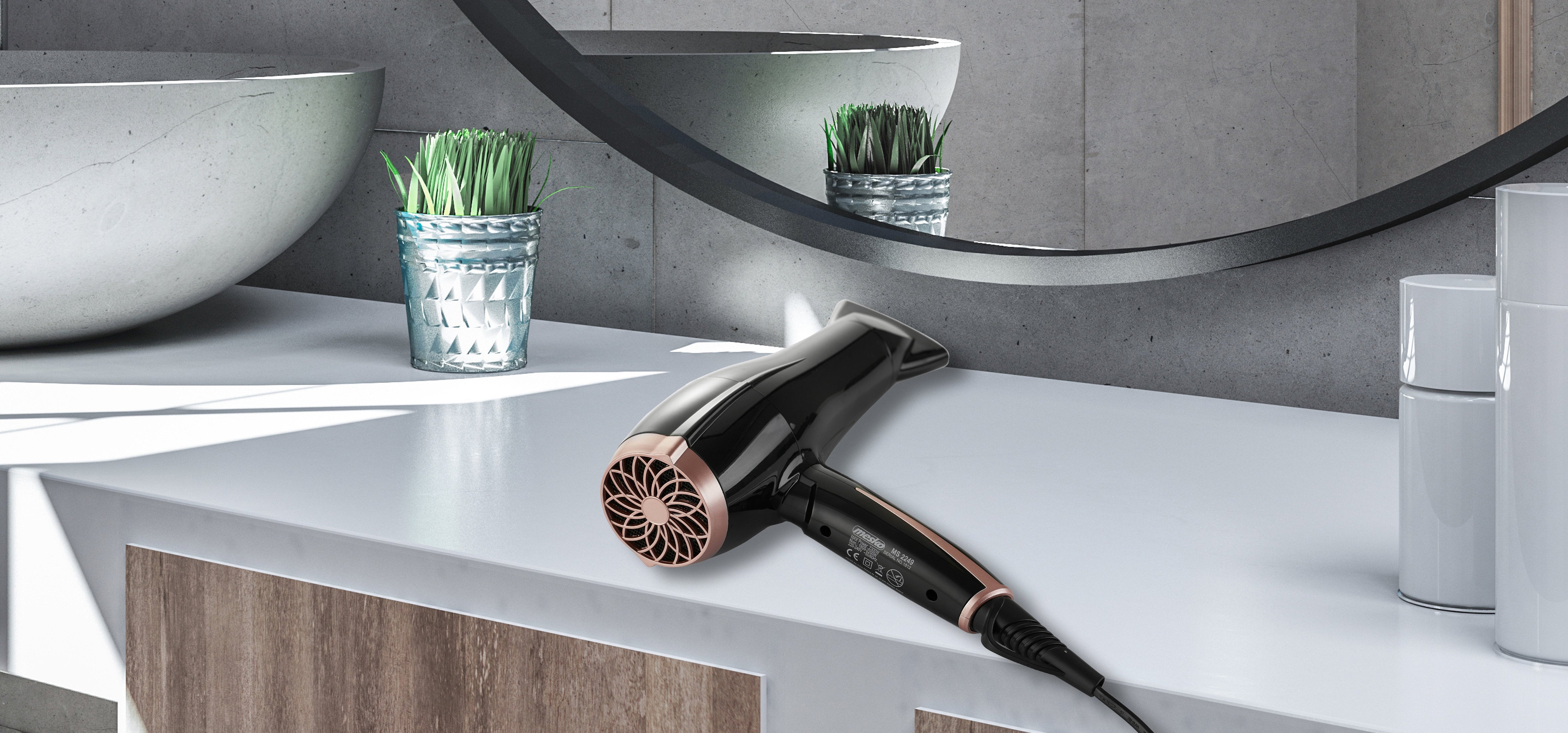 Secador De Pelo Mesko Ms 2249 2000 W, Negro Rosa