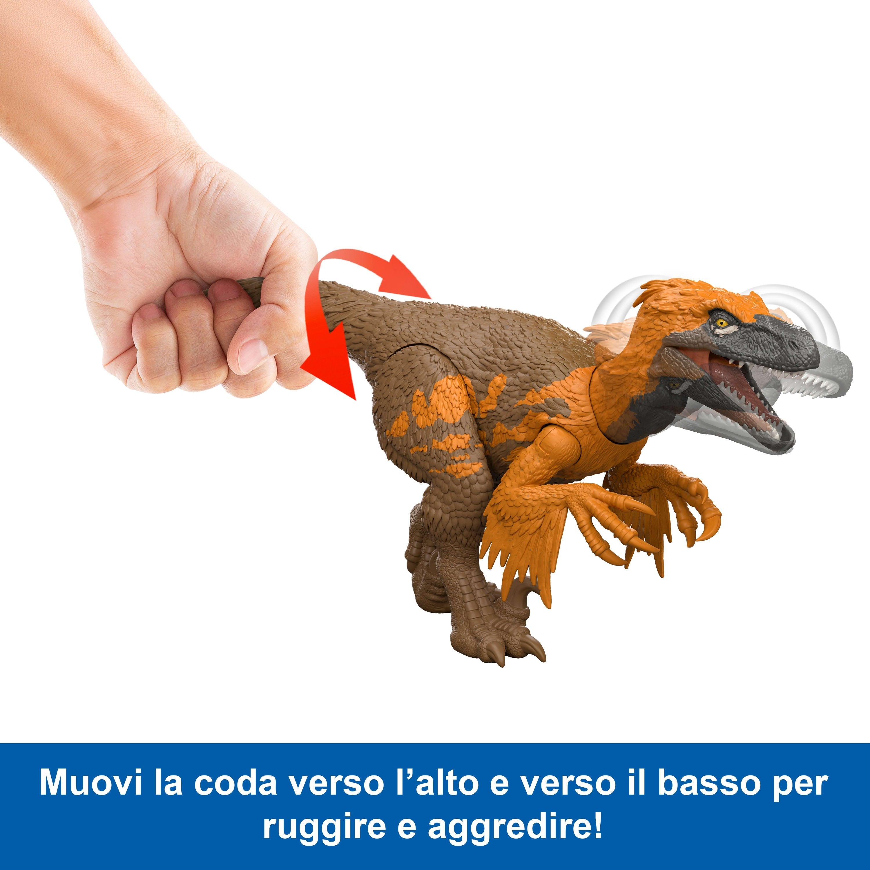 Figura Mattel Jurassic World Wild Roar Utahraptor, Personaje Jgc80