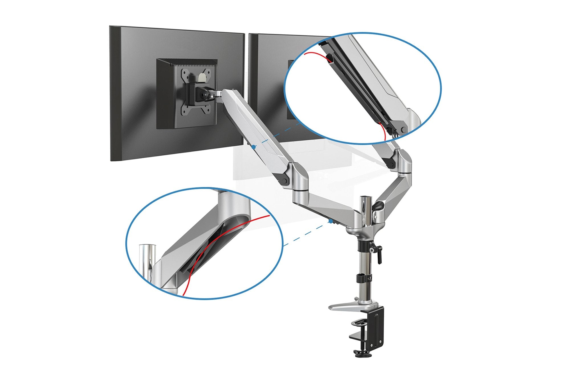 EAN 4016032385370 - Digitus DA-90353 soporte para monitor 68,6 cm (27") Escritorio Negro, Plata imagen 3