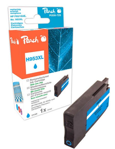 Tinta Melocotón Cian Pi300-725 Compatible Con Hp No. 953xl, F6u16ae Pi300-725