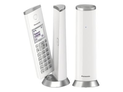 Teléfono Panasonic Kx-Tgk212sp Dect Identificador De Llamadas Plata, Blanco