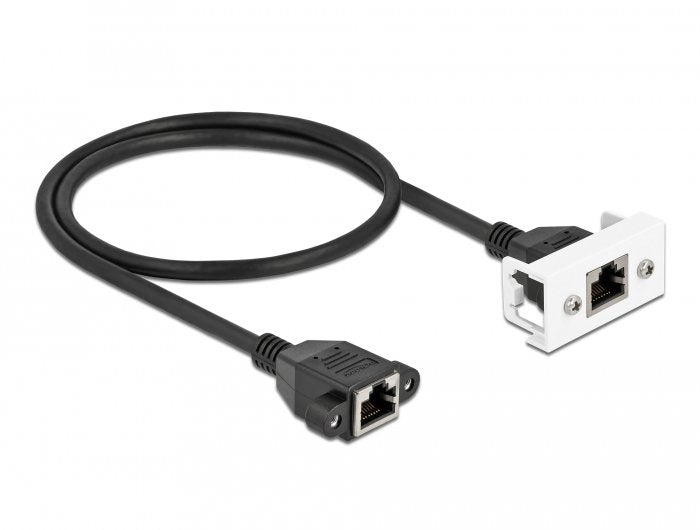 Delock Netzwerk Verlängerungscable Für Easy 45 Modul S Ftp Rj45 Buchse Zu Rj45 Buchse Cat.6a 50 Cm Schwarz Weiss