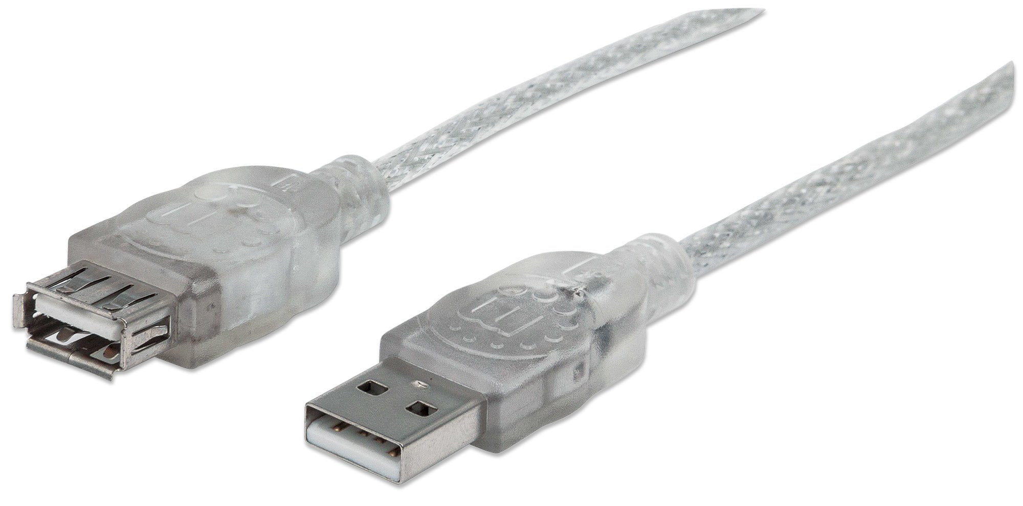Manhattan Cable Usb A -> A M H Alargo 4.50m Transparente Gris