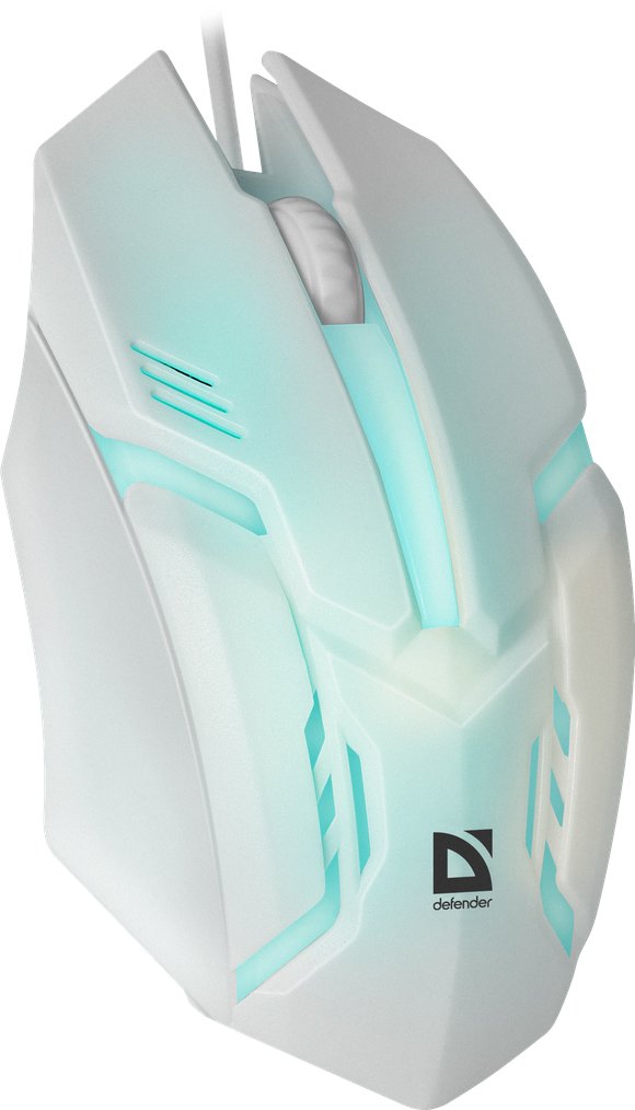 Raton Gaming Defender Cyber Mb-560l Blanco 7-Colores Luz De Fondo
