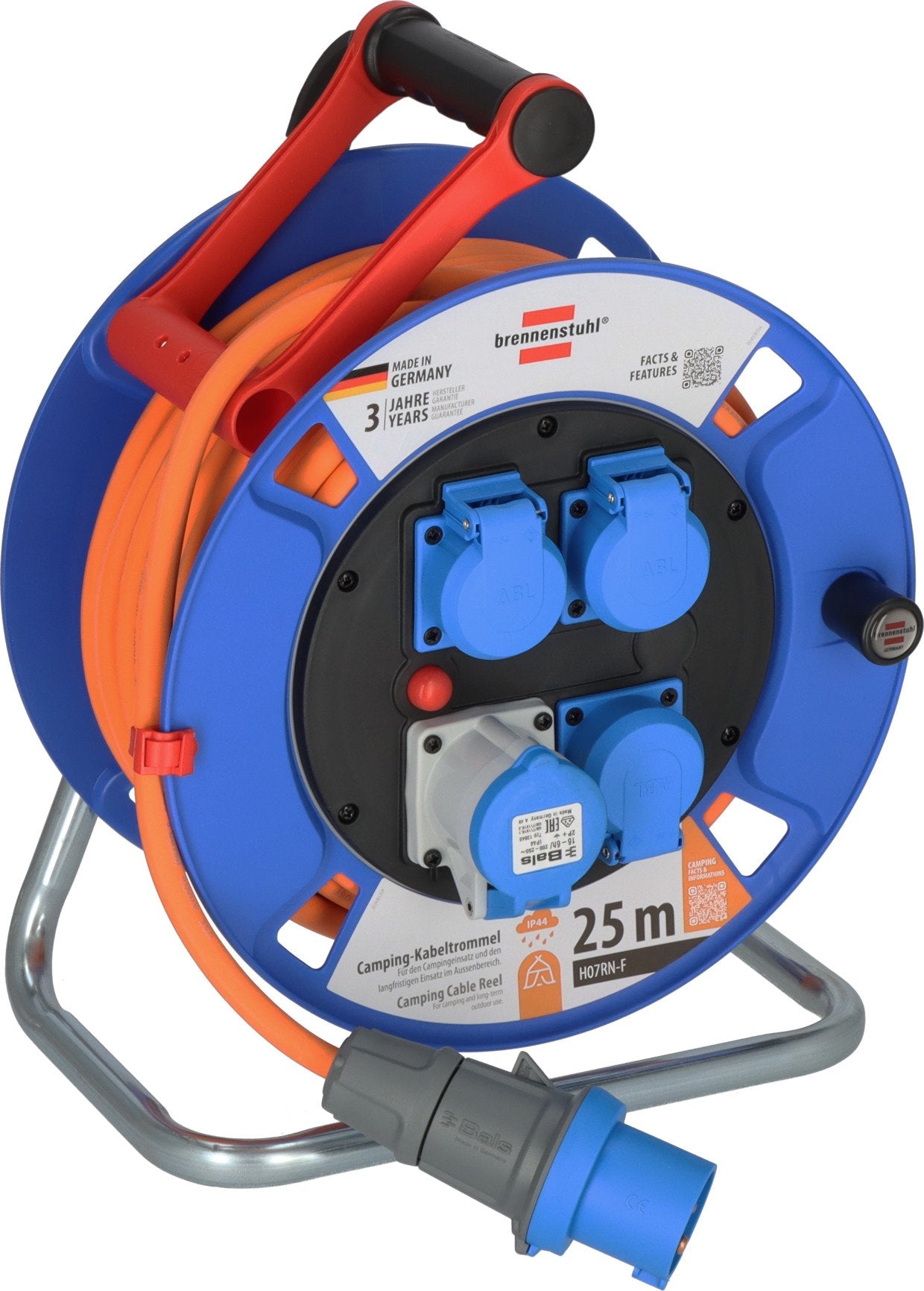 Brennenstuhl Cable Drum Cee 300 25m Orange Camping