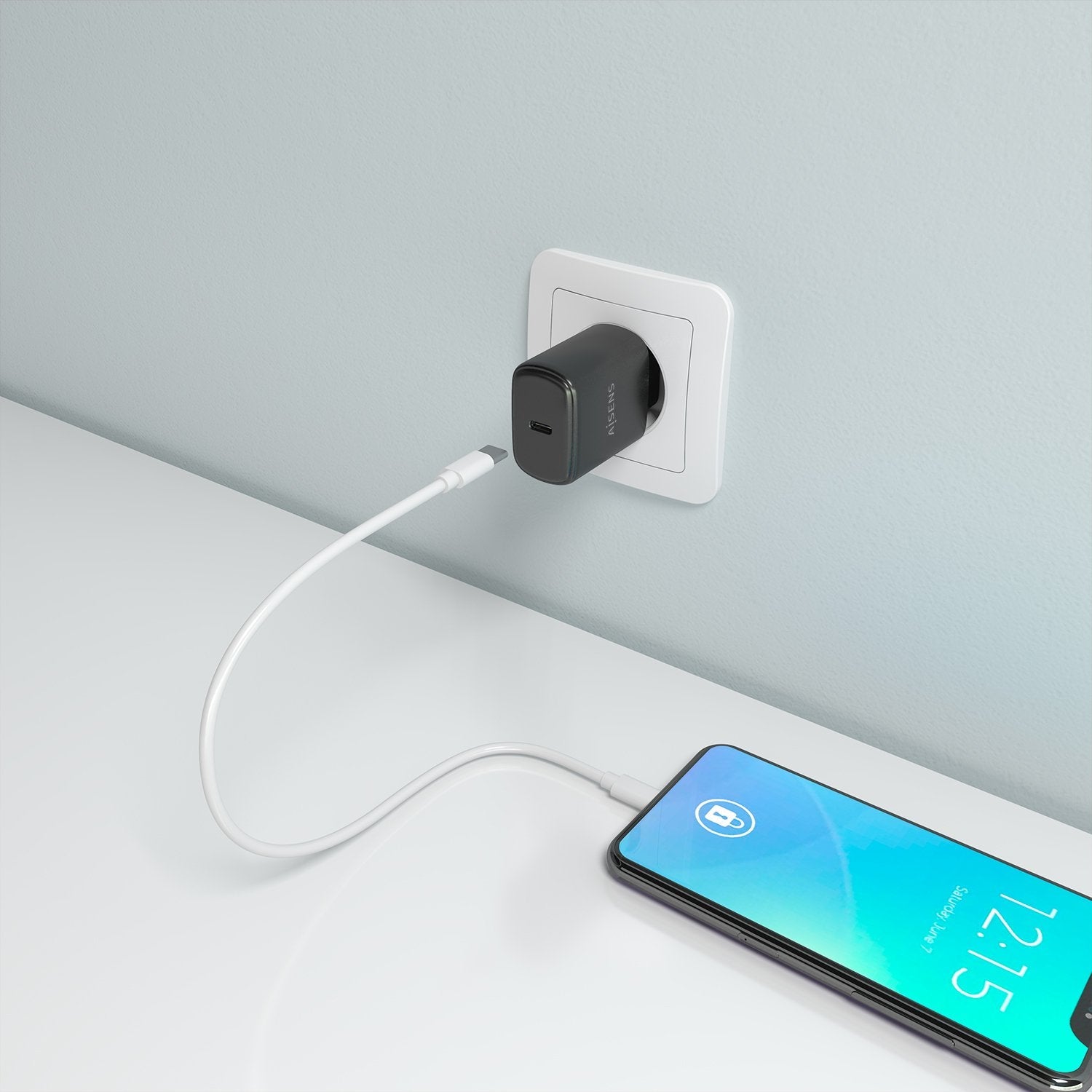 Aisens Cargador Gan 30w, 1xusb-C Pd3.0, Negro
