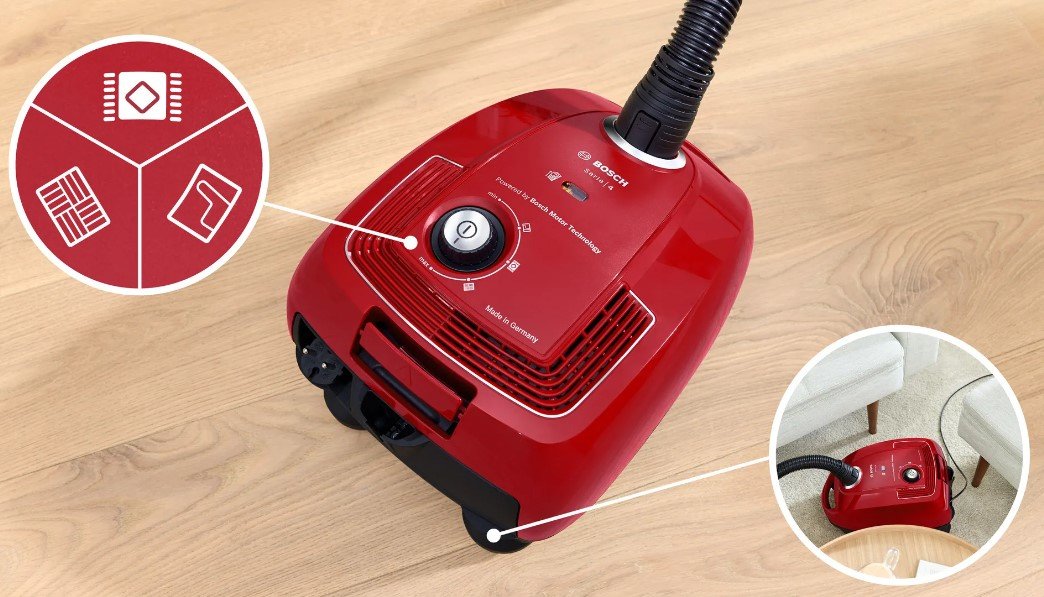 EAN 4242005364039 - Bosch Serie 4 BGD38RD1H aspiradora 4 L Aspiradora de tambor Secar 600 W Bolsa para el polvo imagen 5