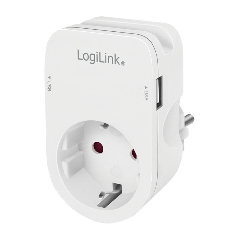 Adaptador De Enchufe Logilink Con Emante, 1x Cee 7 3 Y 2x Usb-A