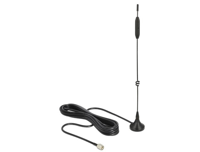Delock Lte Gsm Umts Antenne Sma Stecker 5 Dbi Omnidirektional Mit Magnetischem Standfus Und Anschlusscable Rg-174. 3 M Outdoor