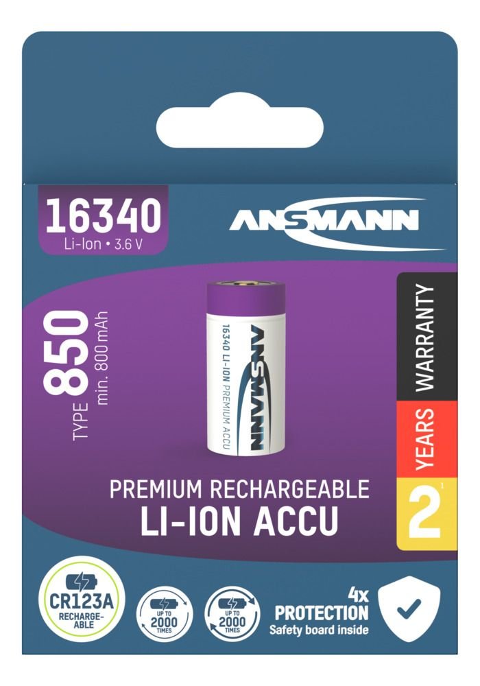 EAN 4013674176922 - Ansmann 1300-0017 pila doméstica Batería recargable 16340 Ión de litio imagen 8