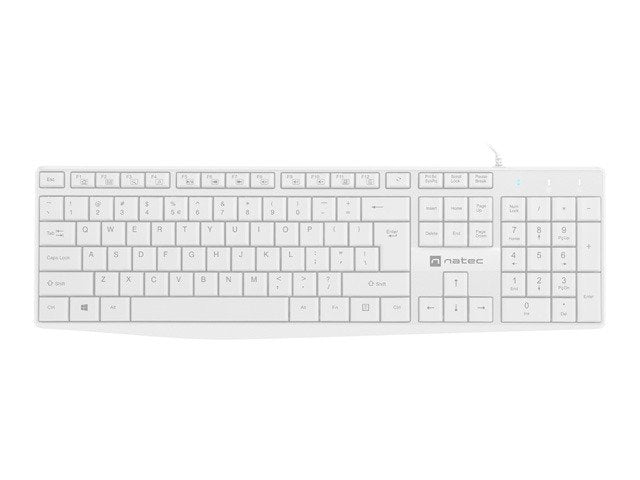 Teclado Ingles Natec Nautilus Us Slim Blanco Nkl-1951