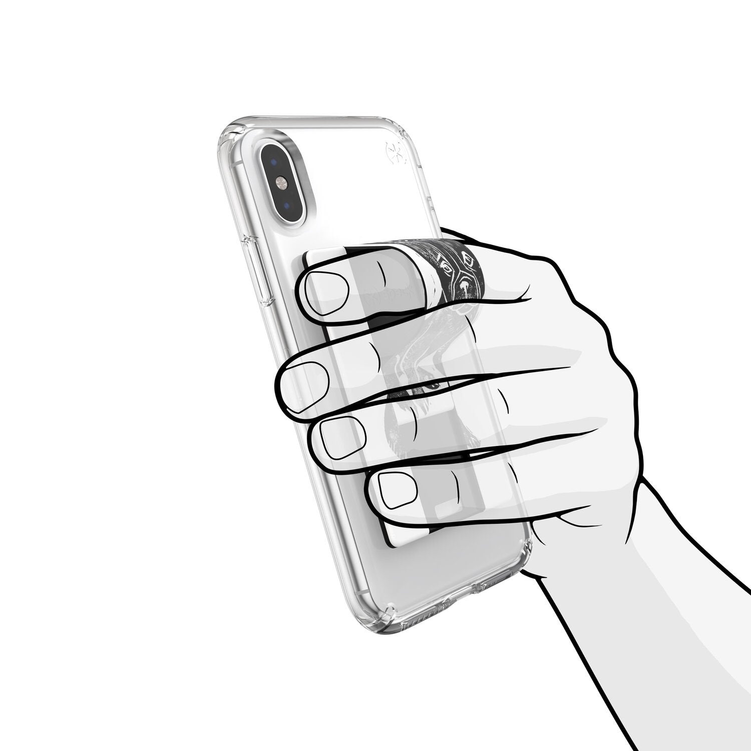 Speck Grabtab Animal Kingdom Collection Soporte Pasivo Teléfono Móvil/Smartphone Negro, Blanco