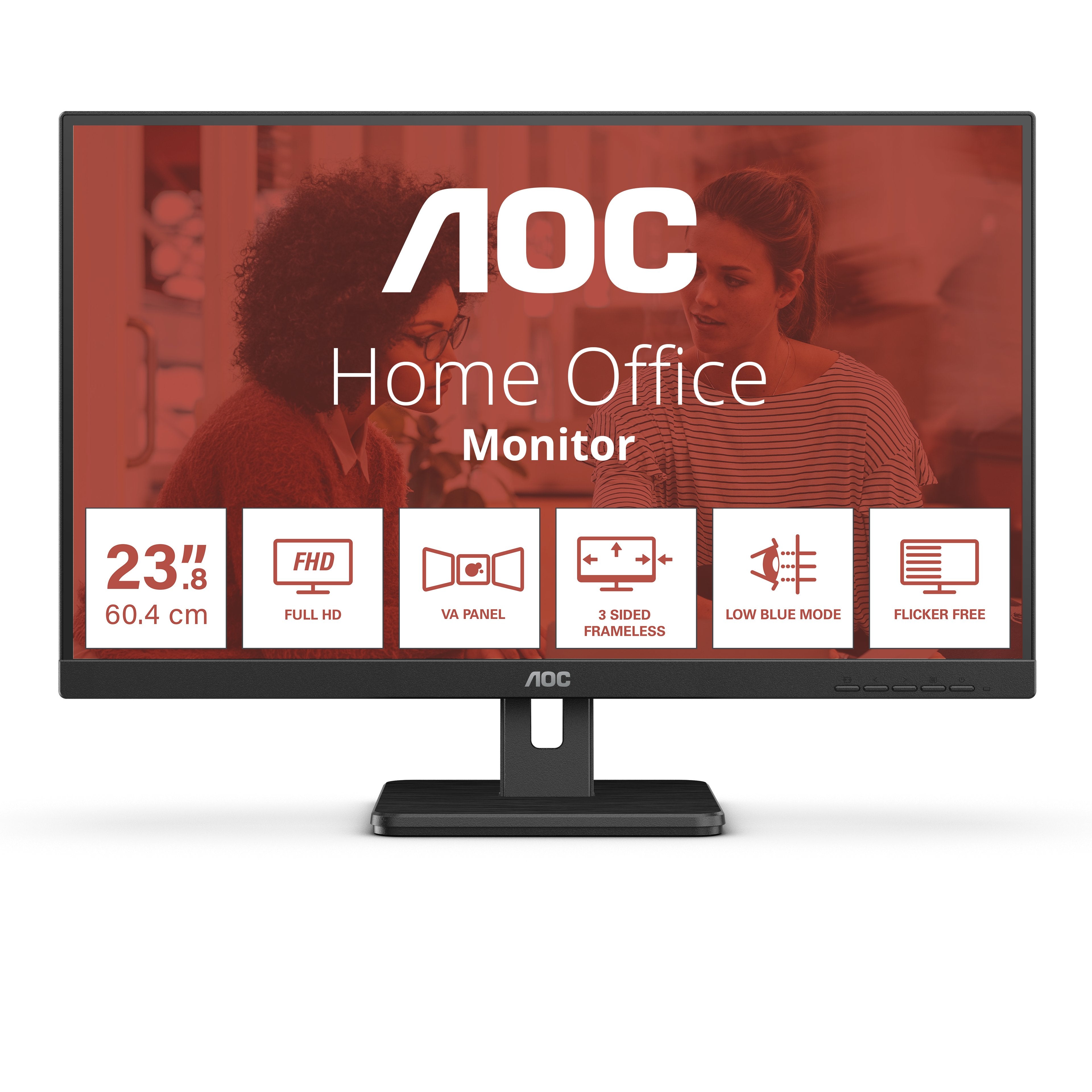 Monitor Aoc 24e3um Bk 23.8" Fhd Va 75hz 4ms 300cd M2 D-Sub Hdmi 1.4 Displayport Usb 3.2x2