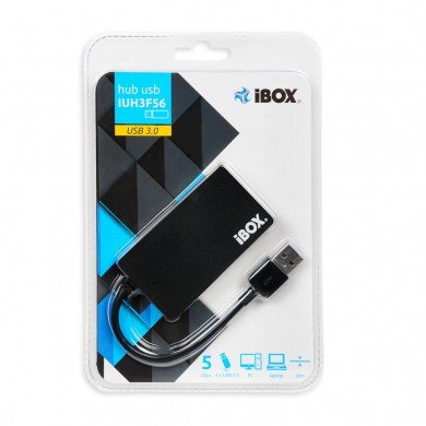 I-Box Hub Usb 3.0 4 Puertos Slim Negro