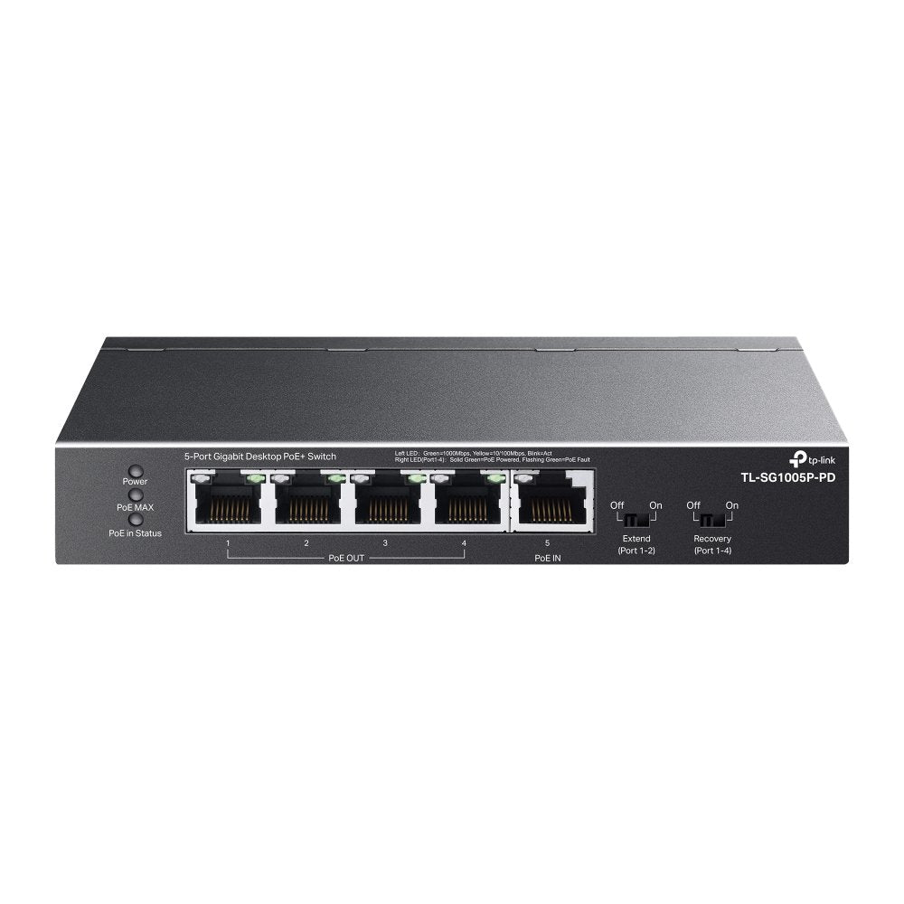 EAN 4895252501117 - TP-Link TL-SG1005P-PD switch Gigabit Ethernet (10/100/1000) Energía sobre Ethernet (PoE) Negro imagen 1