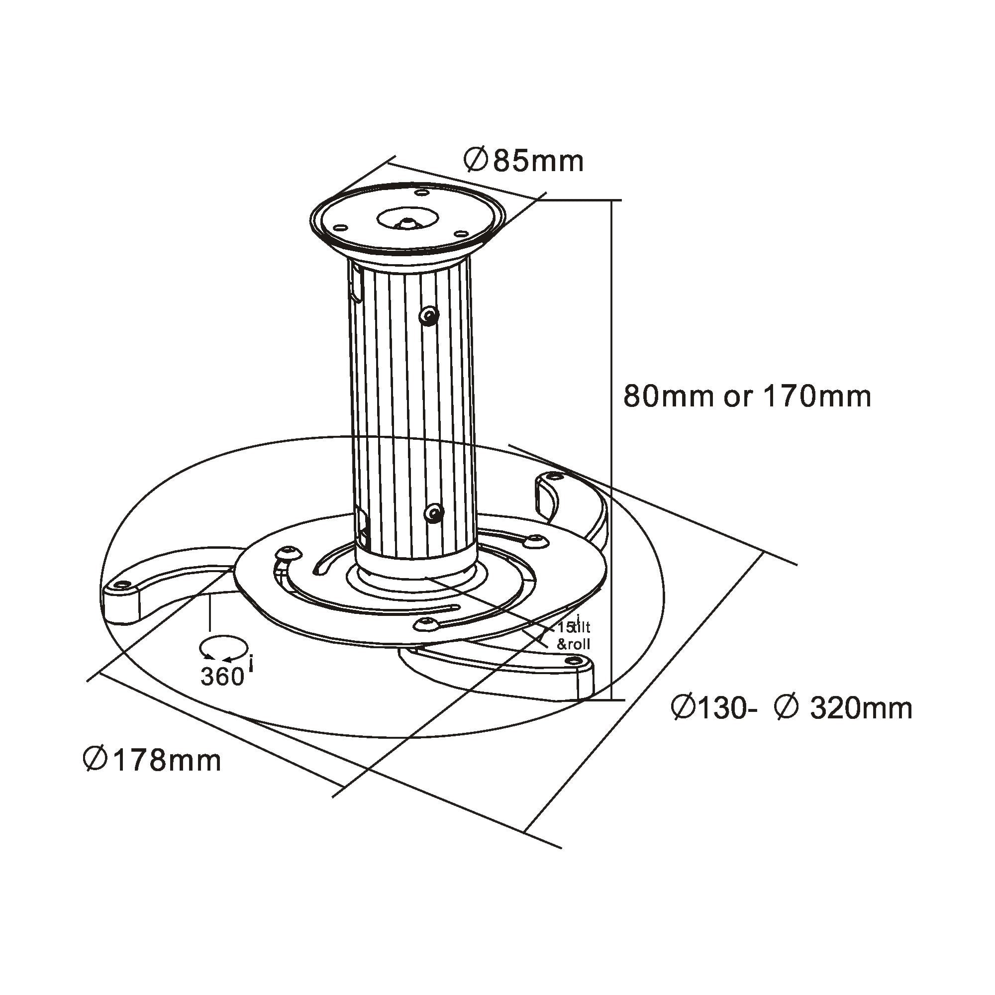 Soporte Proyector Inline 130/200 Mm Máx. 10kg