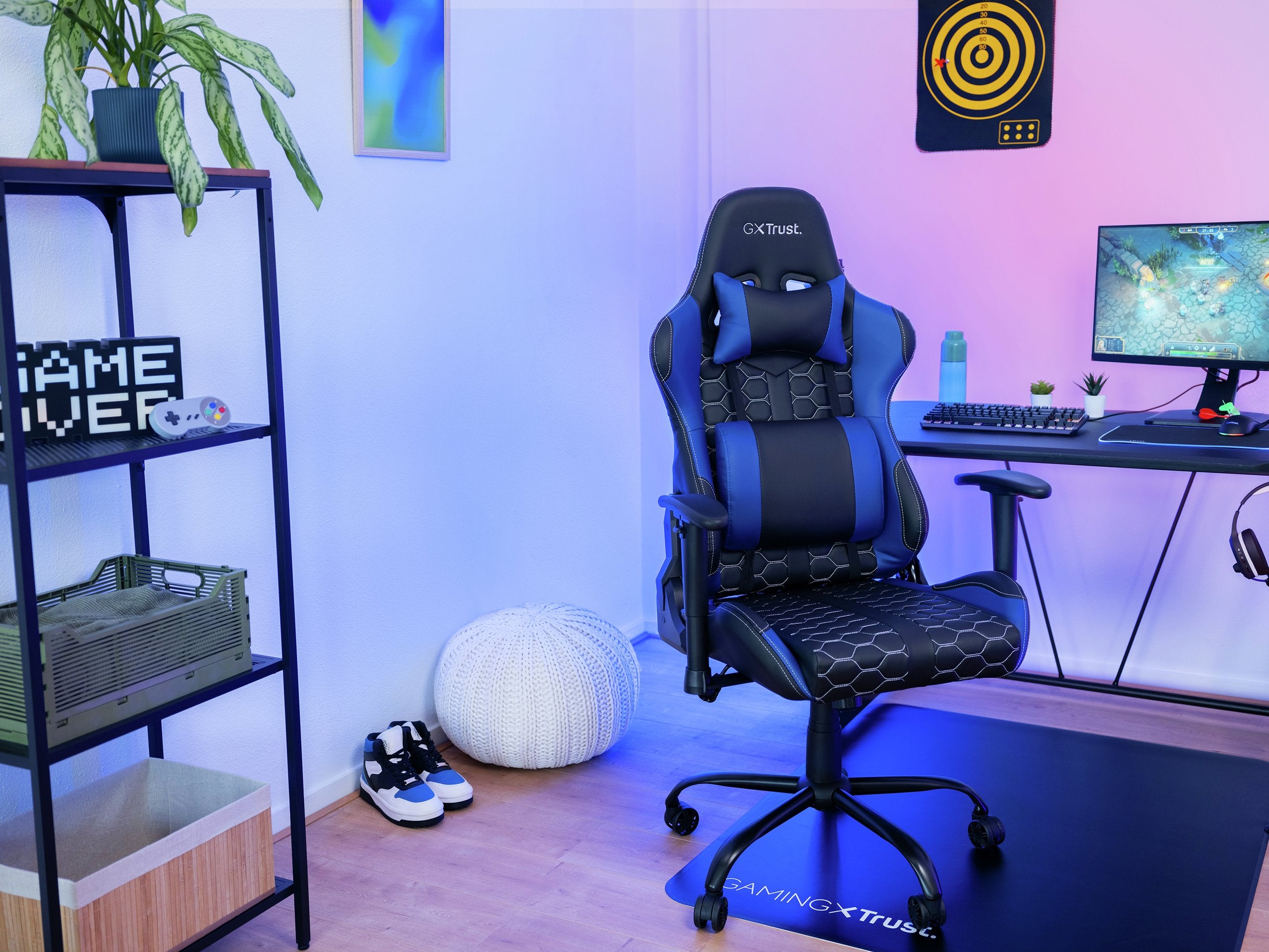 EAN 8713439244359 - Trust GXT 708B Resto Silla para videojuegos universal Negro, Azul imagen 7