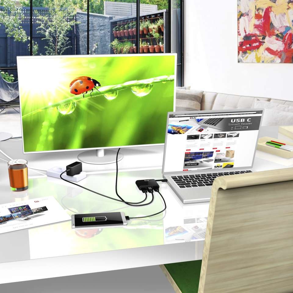 Club3d Usb Tipo-C A Vga + Usb 3.0 + Usb Tipe-C Cargar Mini Dock