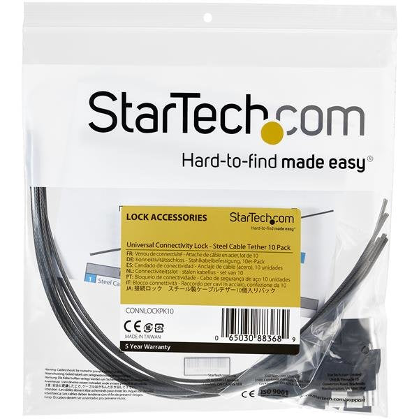 EAN 0065030883689 - StarTech.com CONNLOCKPK10 organizador de cables Piso Cable con piezas de sujeción Negro 10 pieza(s) imagen 6