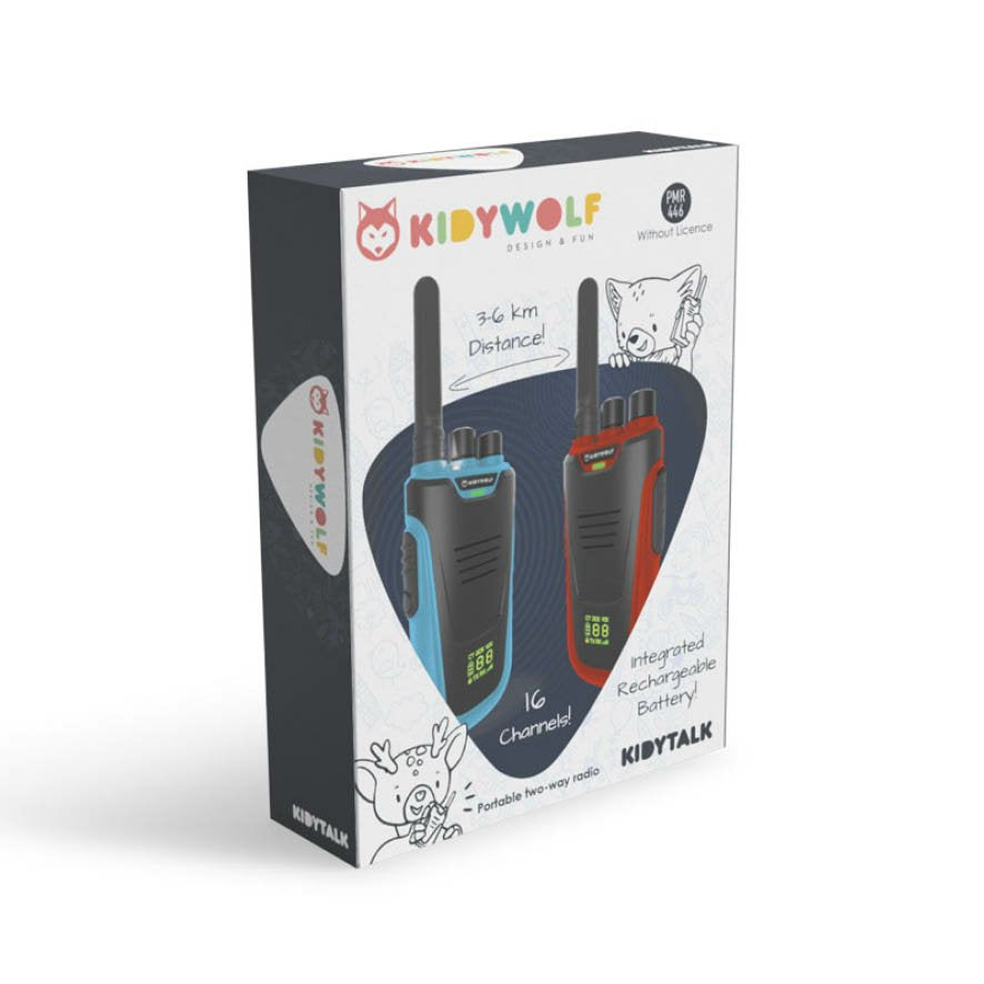 Kidywolf Walkie-Talkies Mit Taschenlampe Blau/Rot