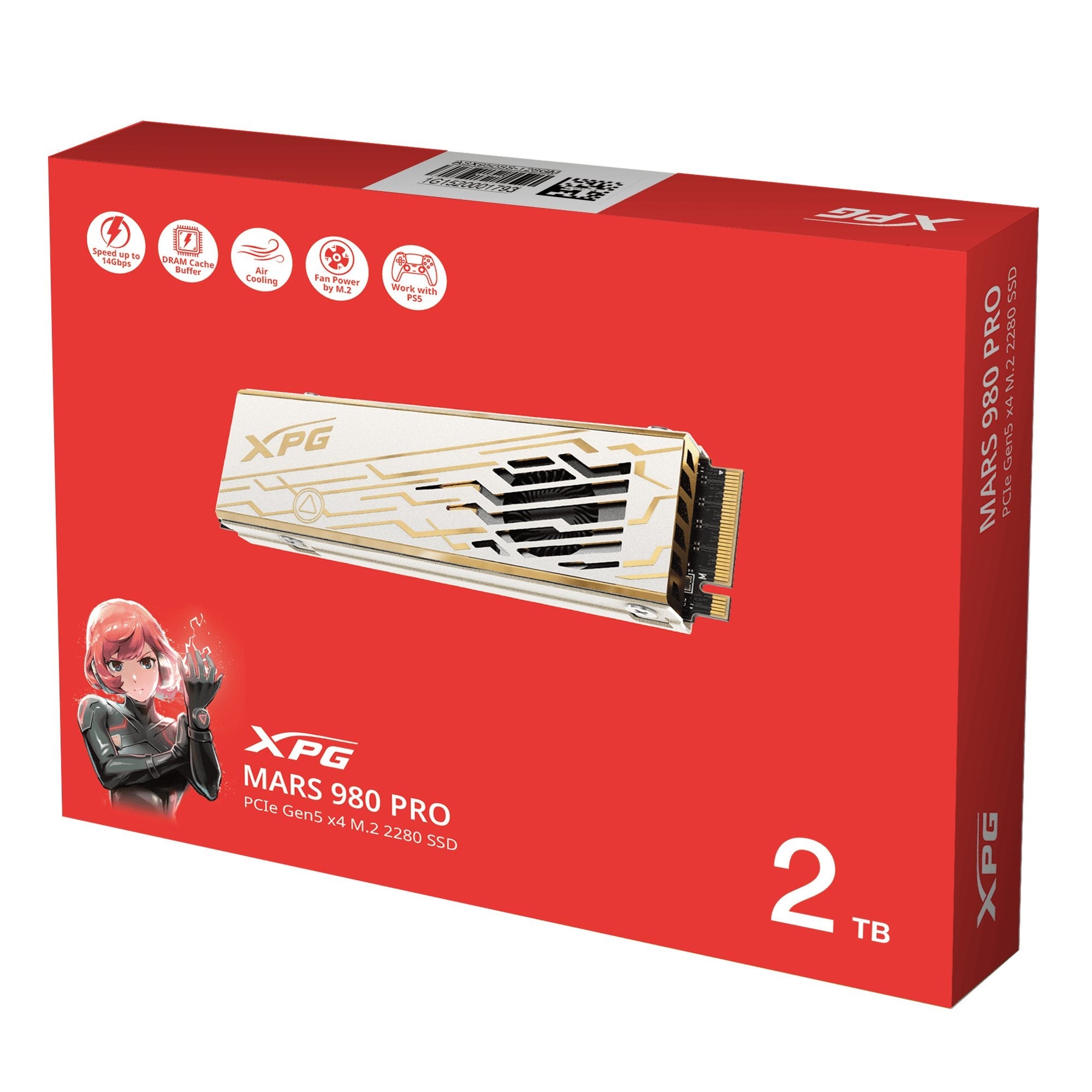 Disco Ssd Adata Mars 980 Pro 2.0tb Pcie Gen5 X4, Nvme, M.2 2280 Smar-980p-2tci