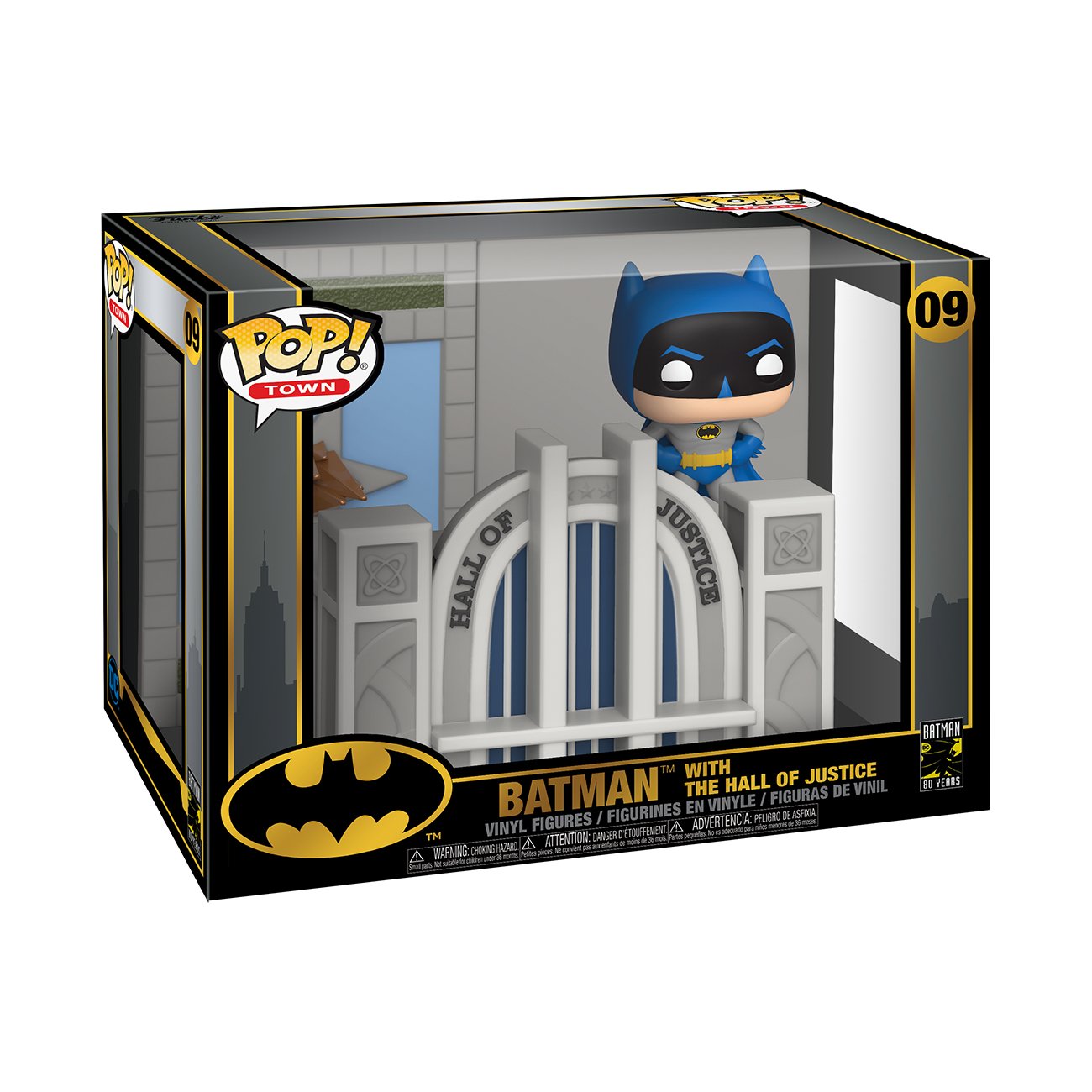 Figura Pop Dc Comics Batman 80th Hall Of Justice With Batman