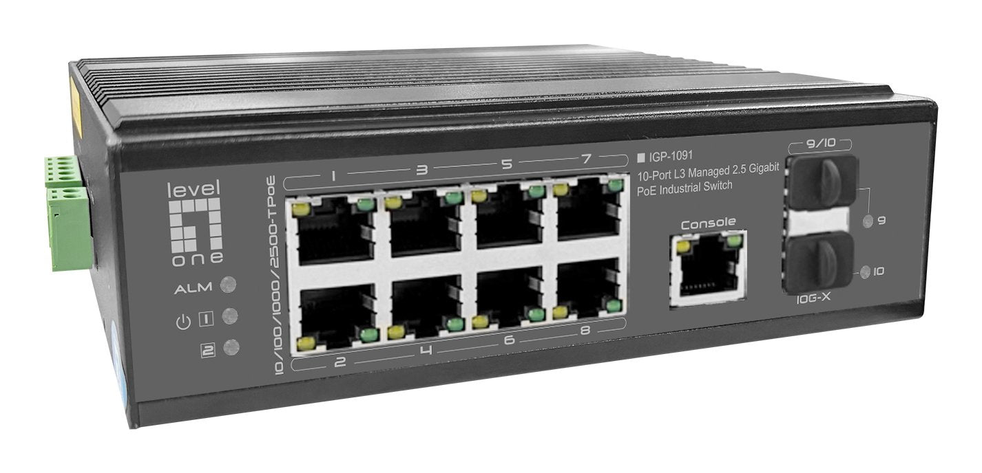 Levelone Indumr.Poe+Switch 8x2.5g Poe 2x1g 10g Sfp+Uplinks