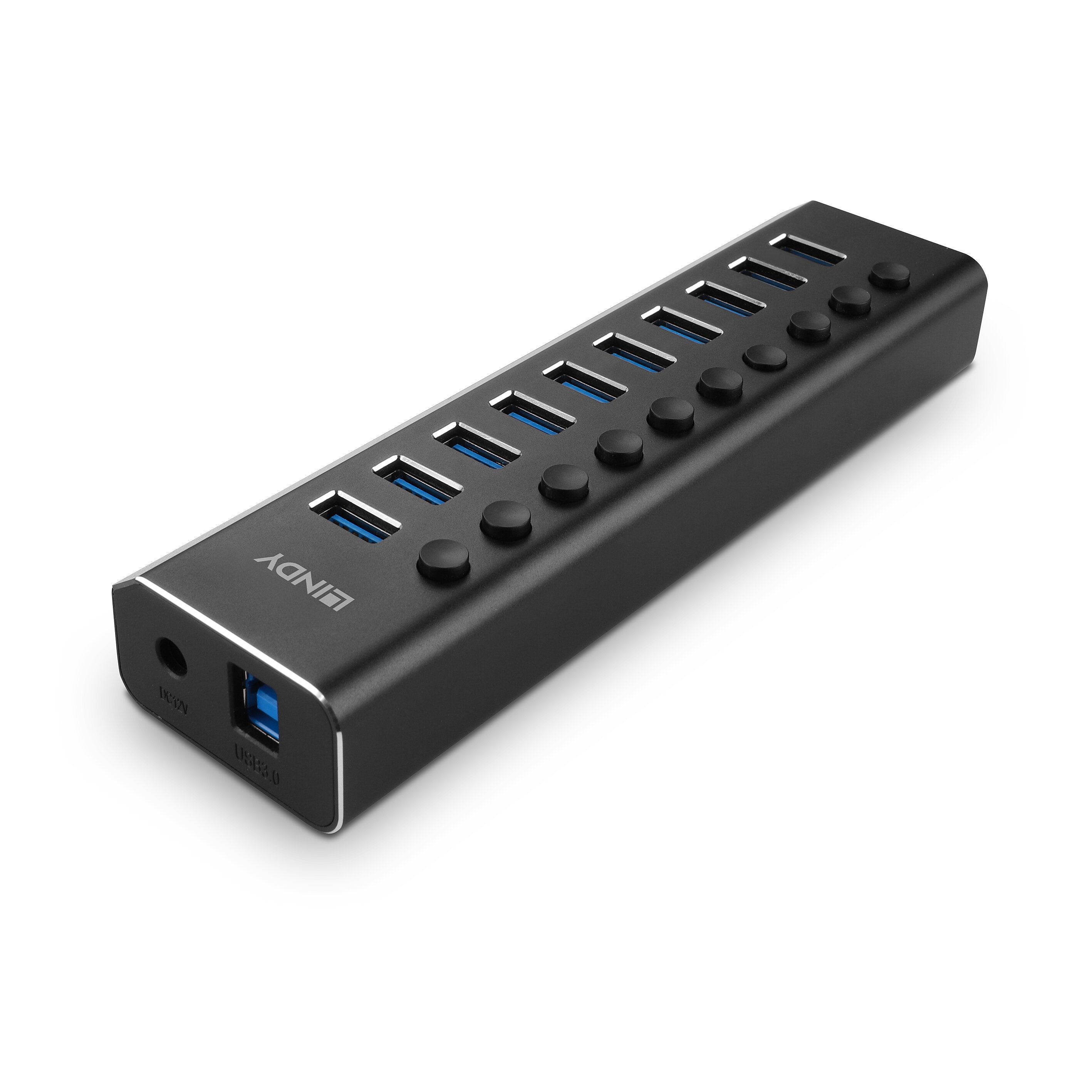 Lindy 10 Port Usb 3.0 Hub With On/Off Switches Usb 3.2 Gen 1 (3.1 Gen 1) Type-B 5000 Mbit/S Negro
