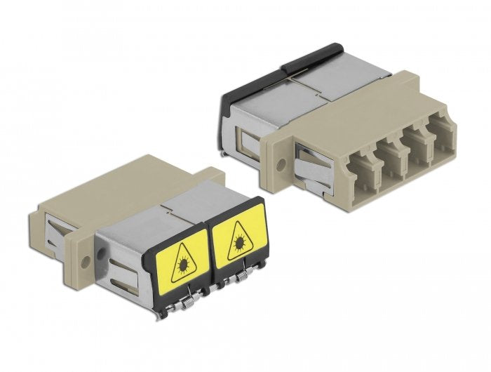Lwl Kupplung Mit Laserschutzklappe Lc Quad Buchse Zu Lc Quad Buchse Multimode Beige