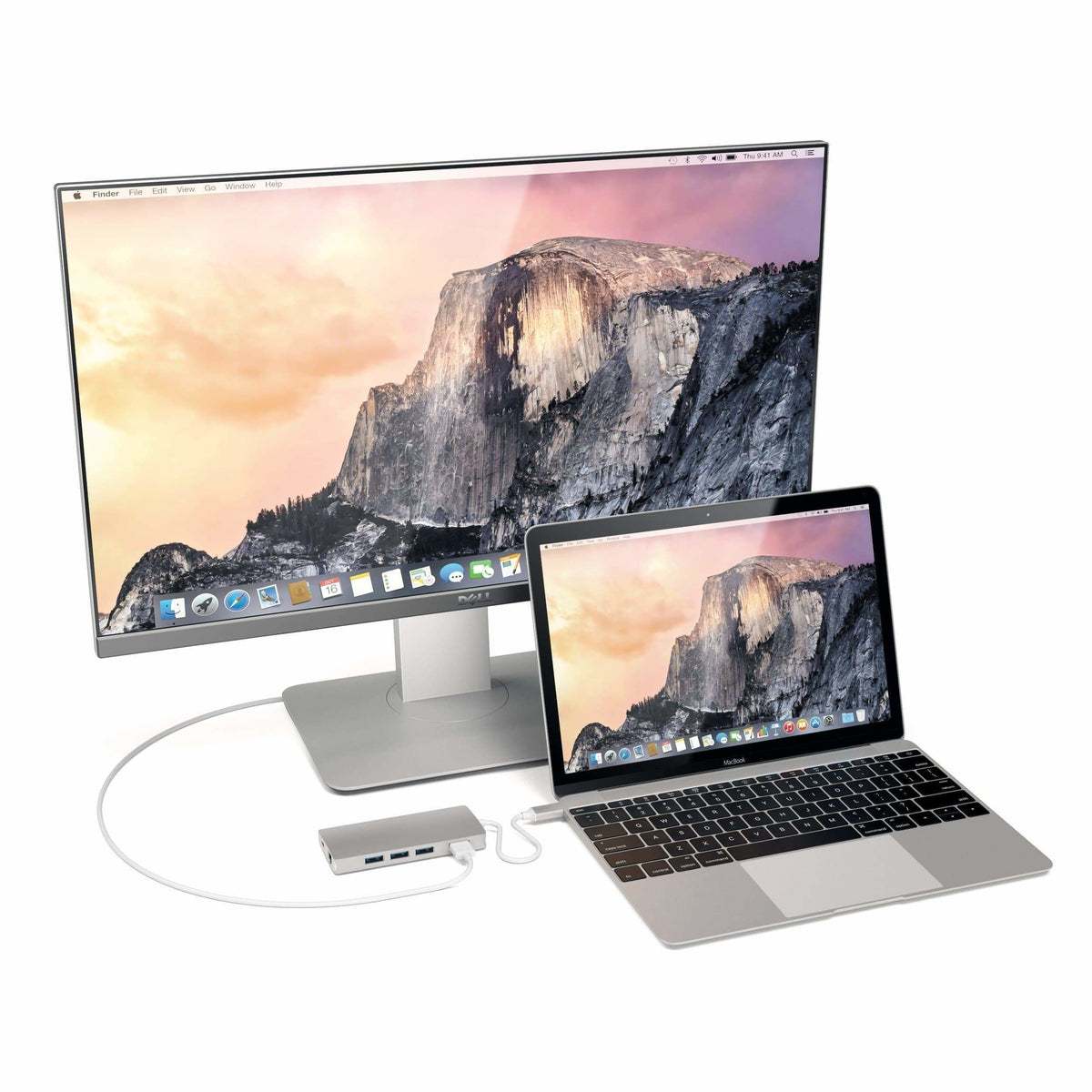 Satechi Aluminium Adapter V2 Usb-C (Usb-C, 3x Usb-A, 4k Hdmi, Czytnik Kart Micro/Sd, Ethernet) (Srebrny)