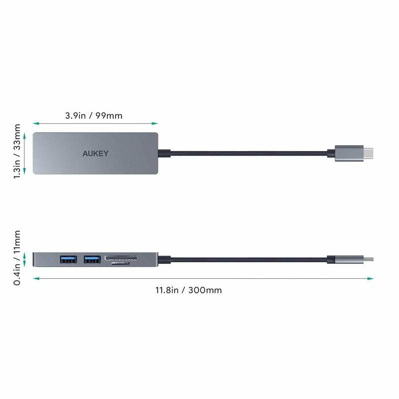Hub Usb-C Cb-C63 Aluminiowy Ultra Slim 4w1 3xusb 3.1 1xmicrosd I Sd