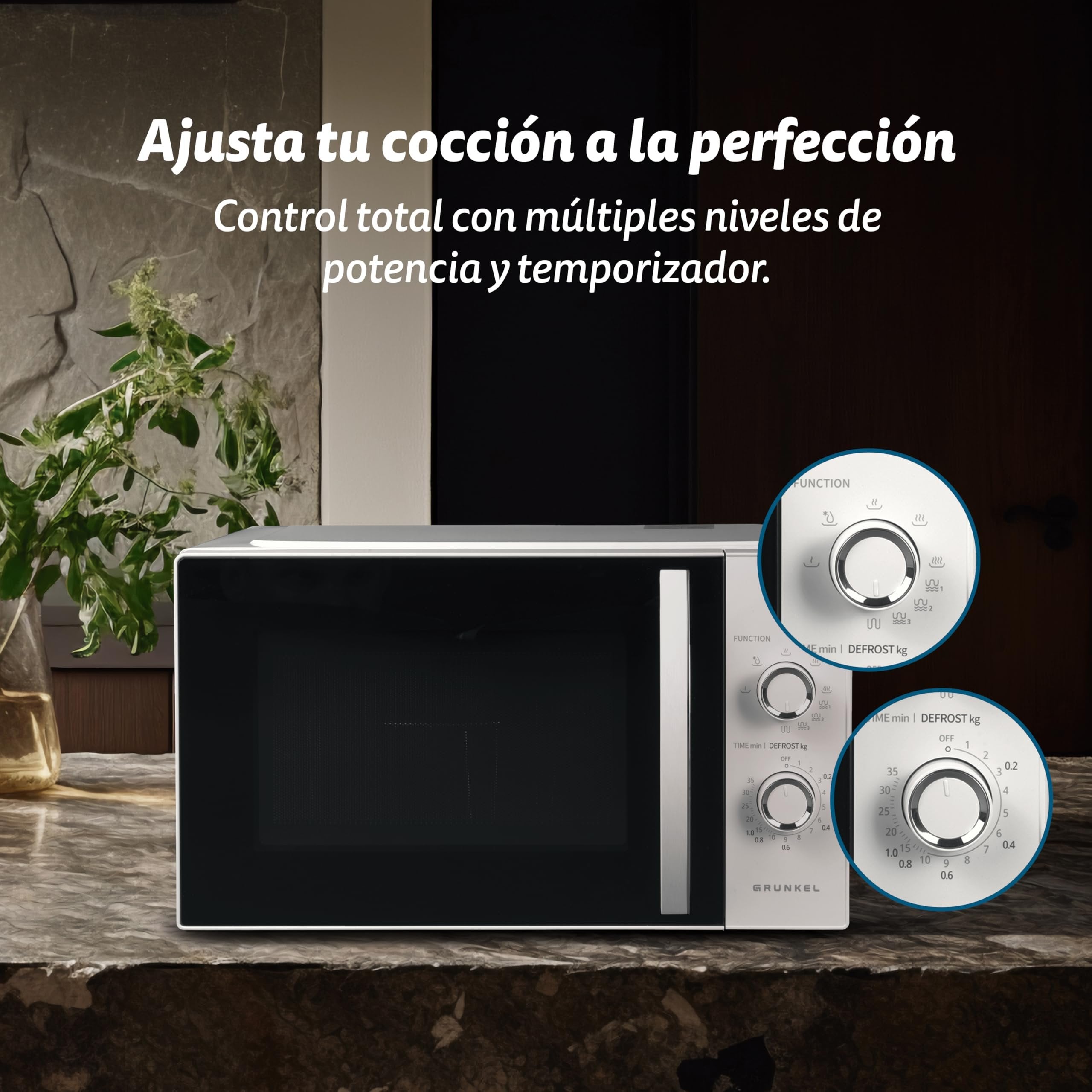 EAN 8426156018713 - Grunkel MWG-25MG Blanco Microondas con grill Encimera 25 L 800 W imagen 5