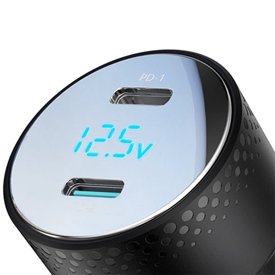 Ladowarka Samochodowa 2x Usb C 70w Z Wyswietlaczem Led Joyroom Jr-Ccd02 - Czarna