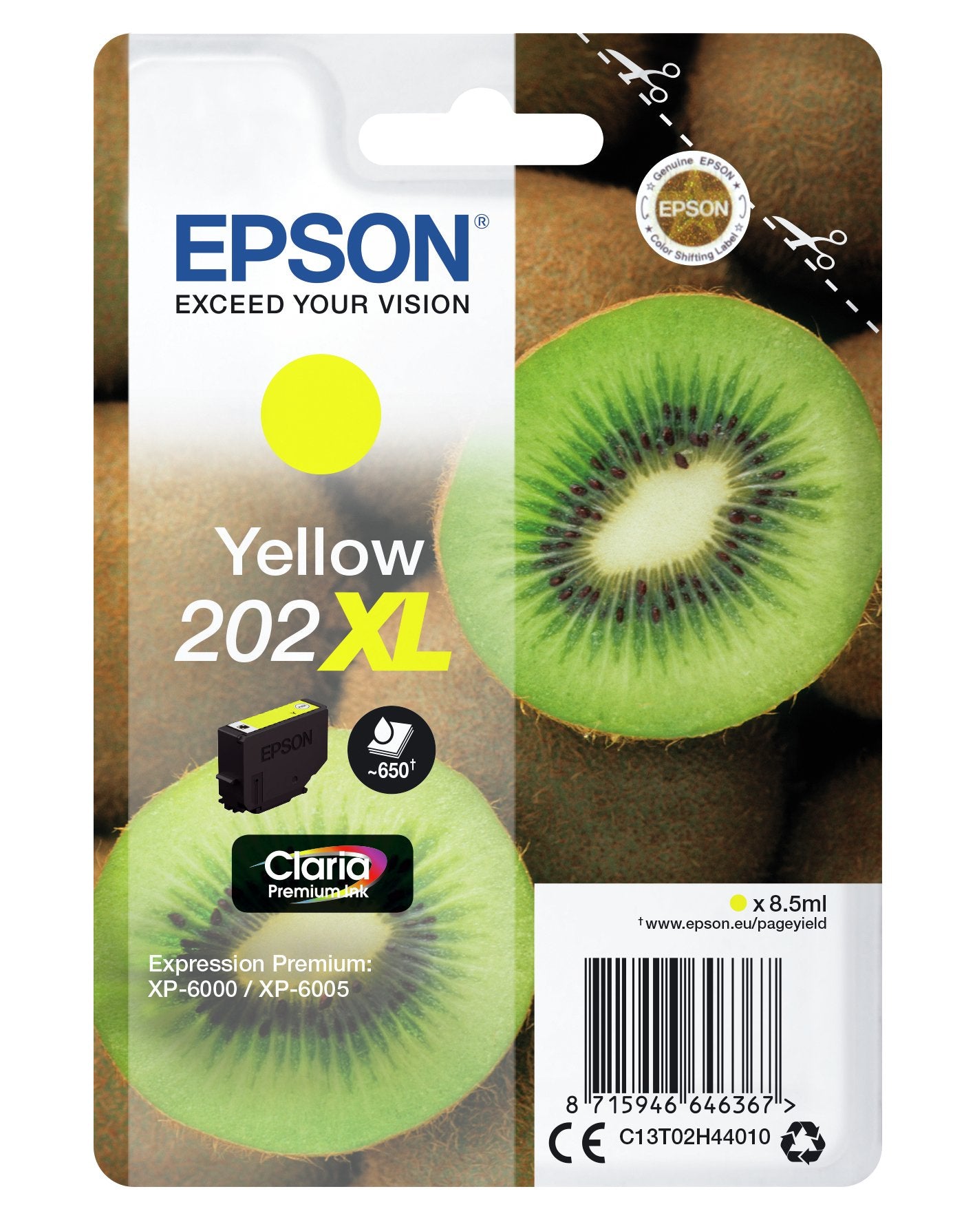 EAN 8715946646367 - Epson Kiwi 202XL cartucho de tinta 1 pieza(s) Original High (L) Yield Amarillo imagen 2