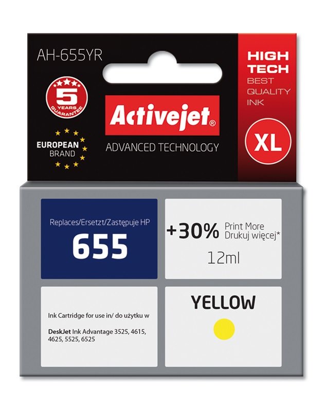 EAN 5901443095859 - Activejet AH-655YR cartucho de tinta 1 pieza(s) Compatible Alto rendimiento (XL) imagen 1