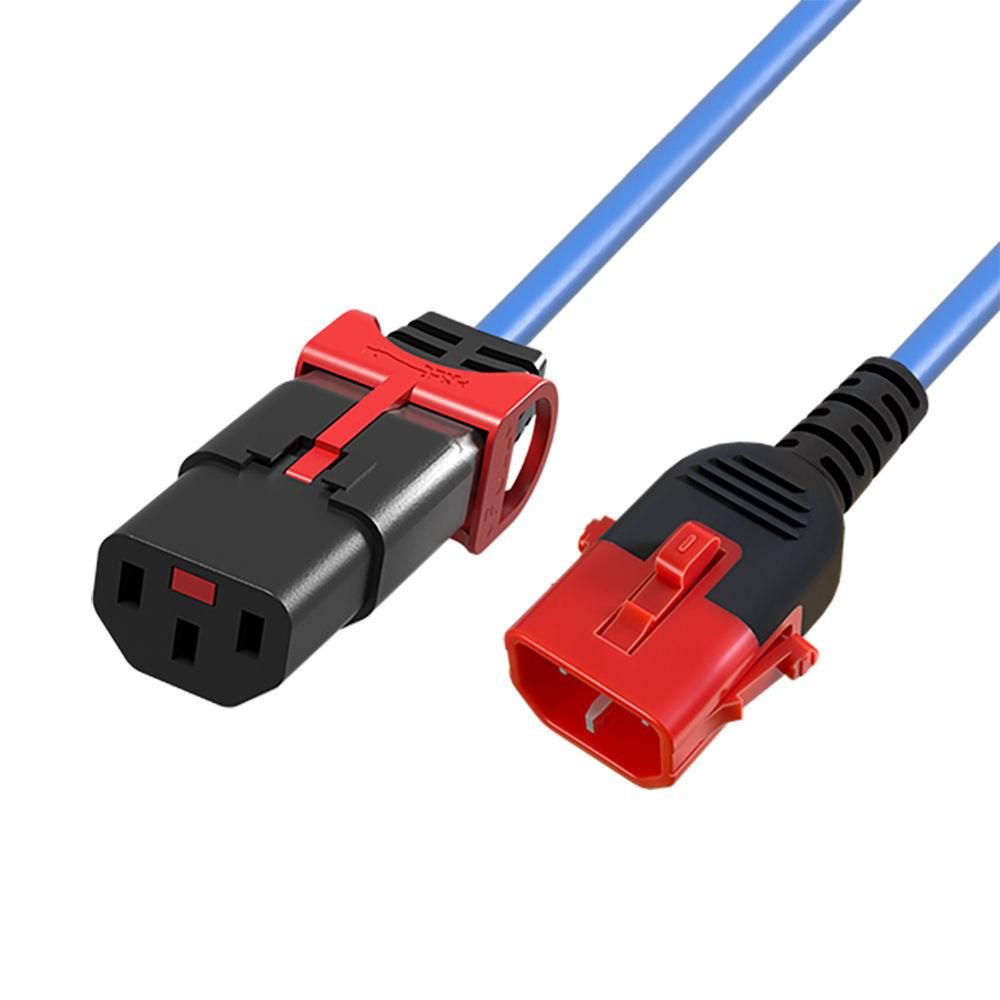 Powercord C13 Iec Lock+ - C14 Iec Lock Dual Locking Blue