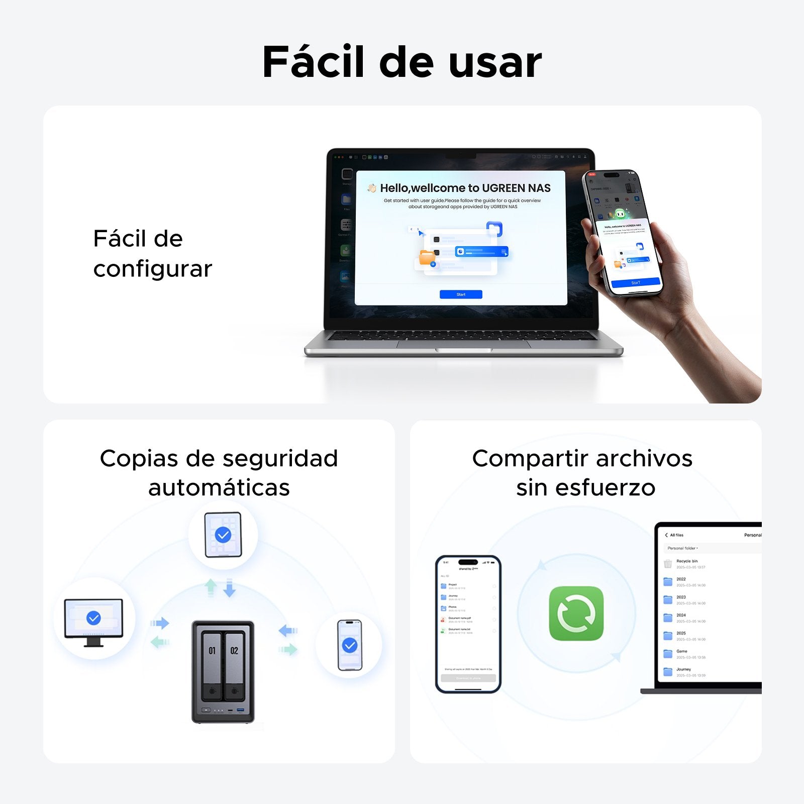 EAN 6941876223695 - Ugreen NASync DXP2800 NAS System 2-Bay Compacto Intel® N N100 8 GB DDR5 0 TB UGOS Pro Negro imagen 5