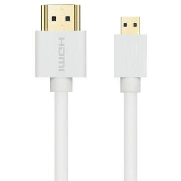 Hdmi To Micro Hdmi Cable Slim  1,5m, White
