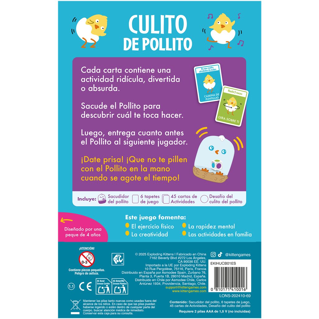 Juego De Mesa Culito De Pollito