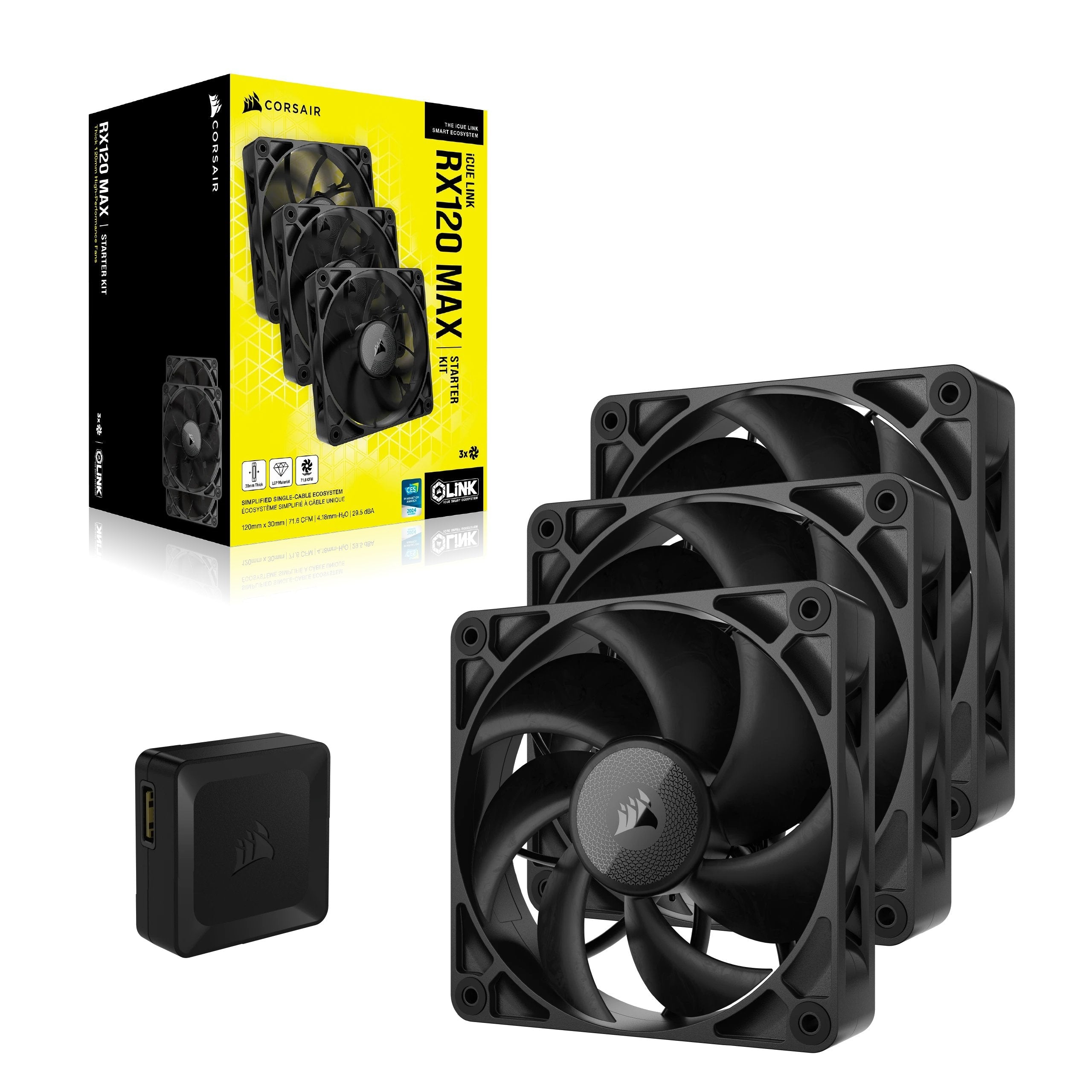 Ventilador Pc Corsair Rx Max Series, Icue Link Rx120 Max, 120mm Fan, Triple Fan Kit Co-9051042-Ww