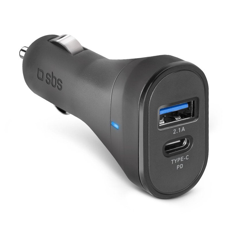 EAN 8018417237300 - SBS TECRTC1USB2AUL cargador de dispositivo móvil Smartphone Negro Encendedor de cigarrillos Carga rápida imagen 1