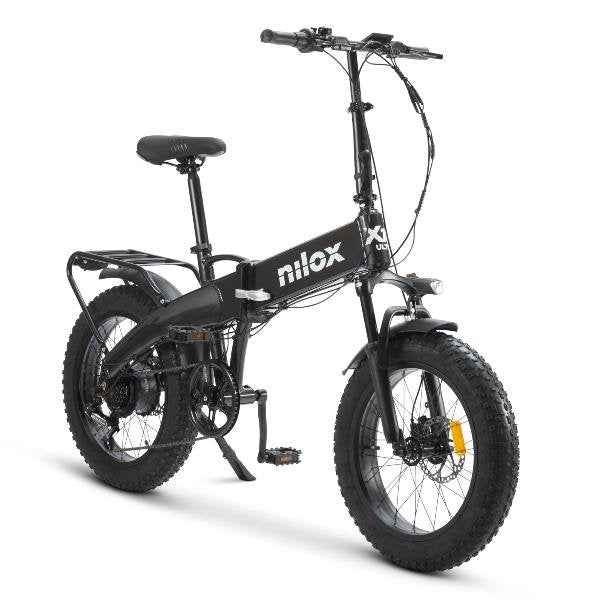 Bicicleta Eléctrica Nilox, Ebike X10 Ultra, Plegable, Hasta 90 Km De Autonomía, Motor De 48 V/250 W Y Batería Extraíble De 48 V-13 Ah, Neumáticos Fat De 20" X 4", Caja De Cambios De 6 Velocidades