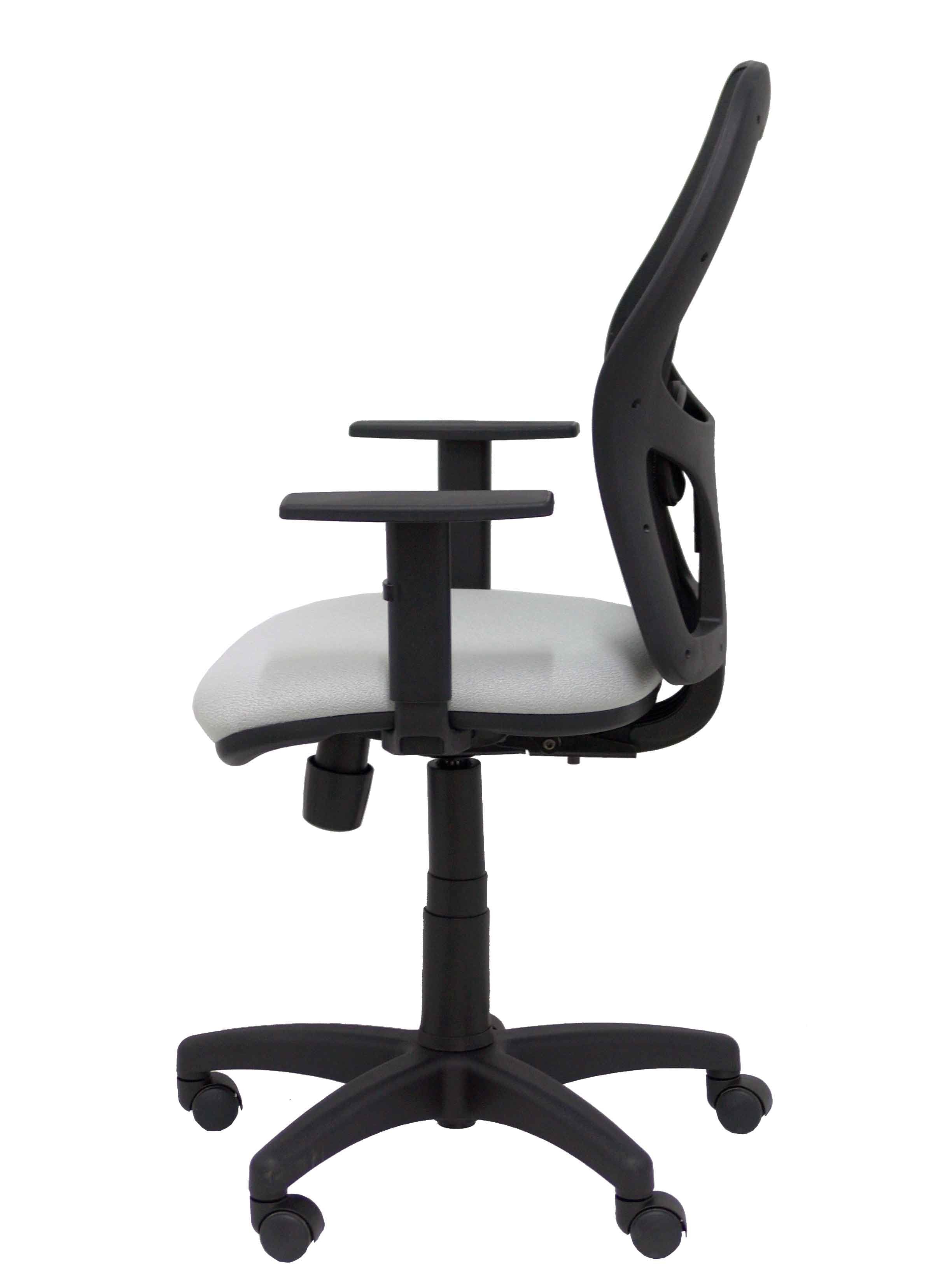 Silla Alocen Malla Negra Asiento Bali Gris Brazos