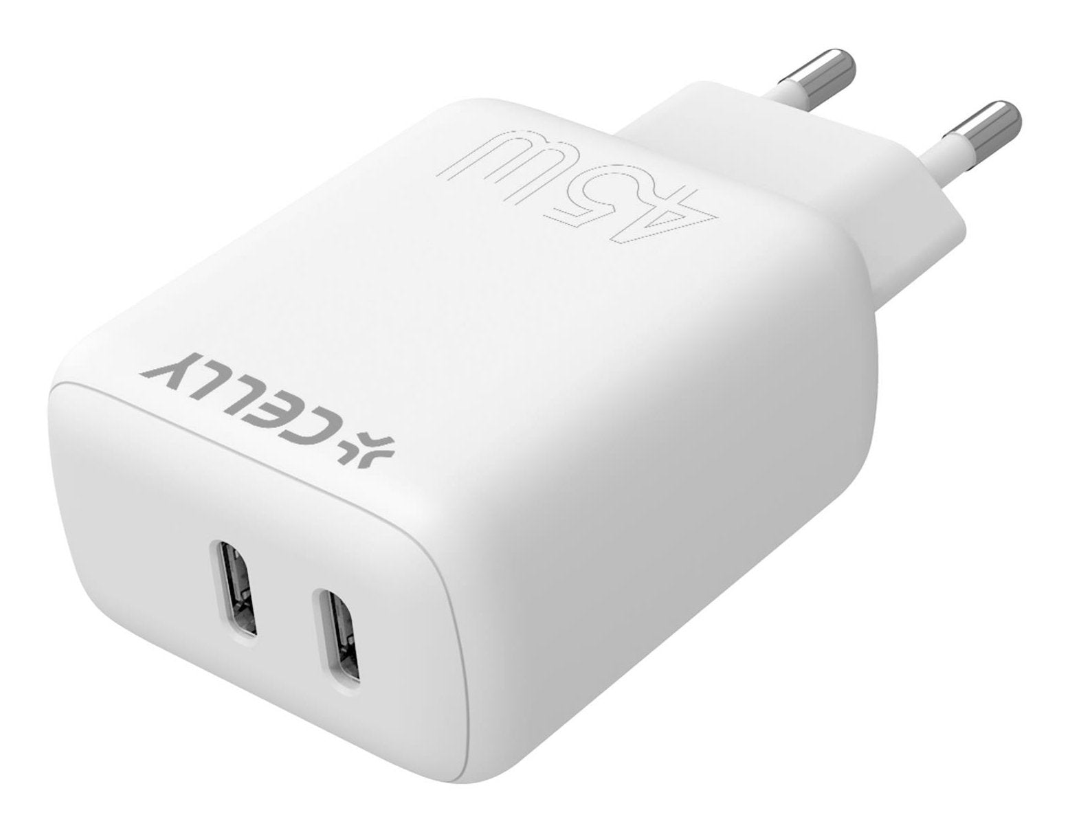 EAN 8021735204541 - Celly TC2USBC45WWH cargador de dispositivo móvil Smartphone, Tableta Blanco Corriente alterna Carga rápid imagen 2
